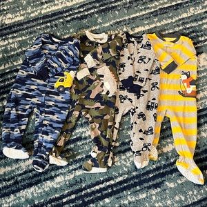 Baby boy fleece footed sleepers